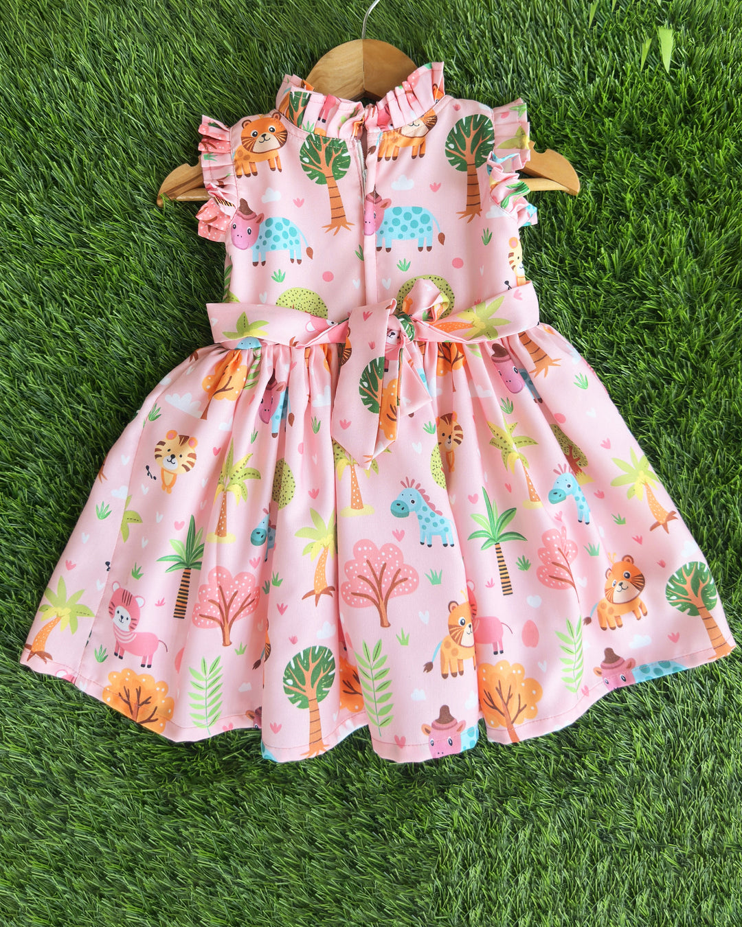 pink animal print baby girls birthday dress

rayon birthday frock for baby girl

animal print casual frock for kids

baby girls partywear birthday dress

Stanwells Kids pink animal print dress