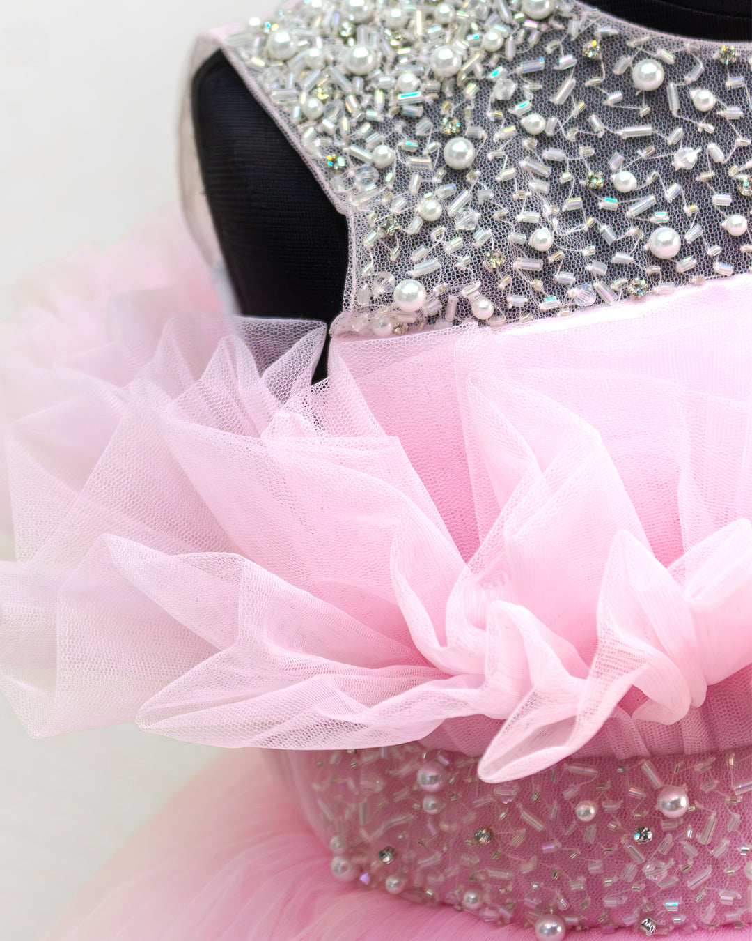 Baby pink premium baby girls birthday frock, party wear dress for girls