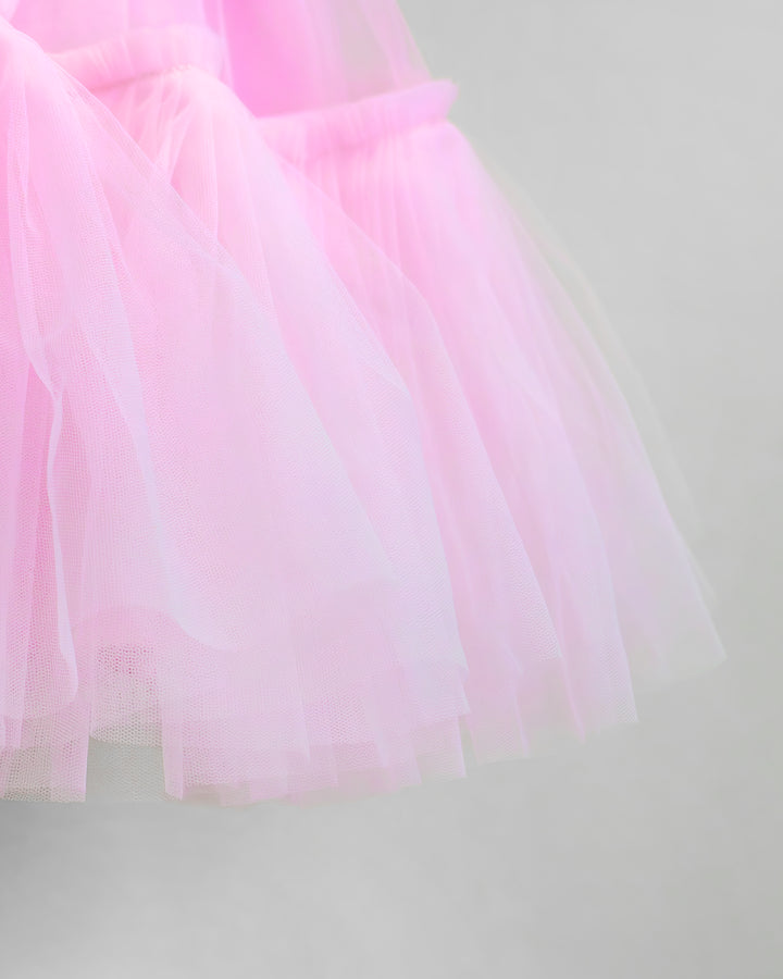 Baby pink premium baby girls birthday frock, party wear dress for girls