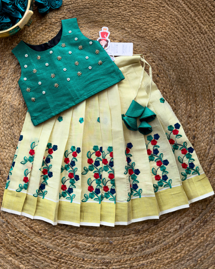 Baby girls birthday lehenga choli lime gold floral dress
Kids festive lehenga choli green floral embroidery outfit
Baby girl party wear lehenga choli traditional dress
Floral embroidery baby lehenga choli birthday outfit
Lime gold green lehenga choli for baby girls festive wear