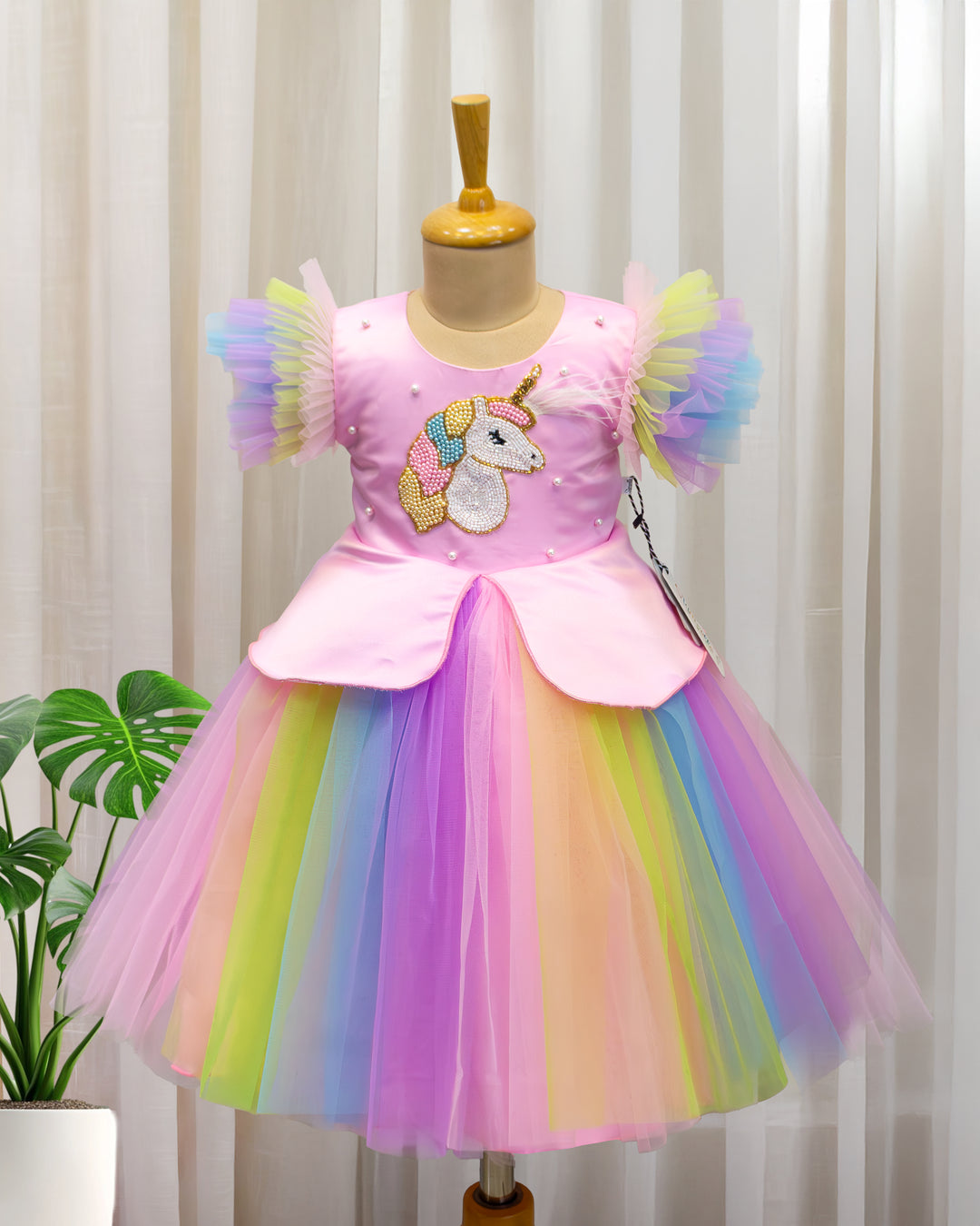 Baby Pink Unicorn Birthday Dress for Baby Girls | Partywear Frock Stanwells Kids Baby Pink Unicorn Birthday Dress for Baby Girls | Partywear Frock Stanwells Kids