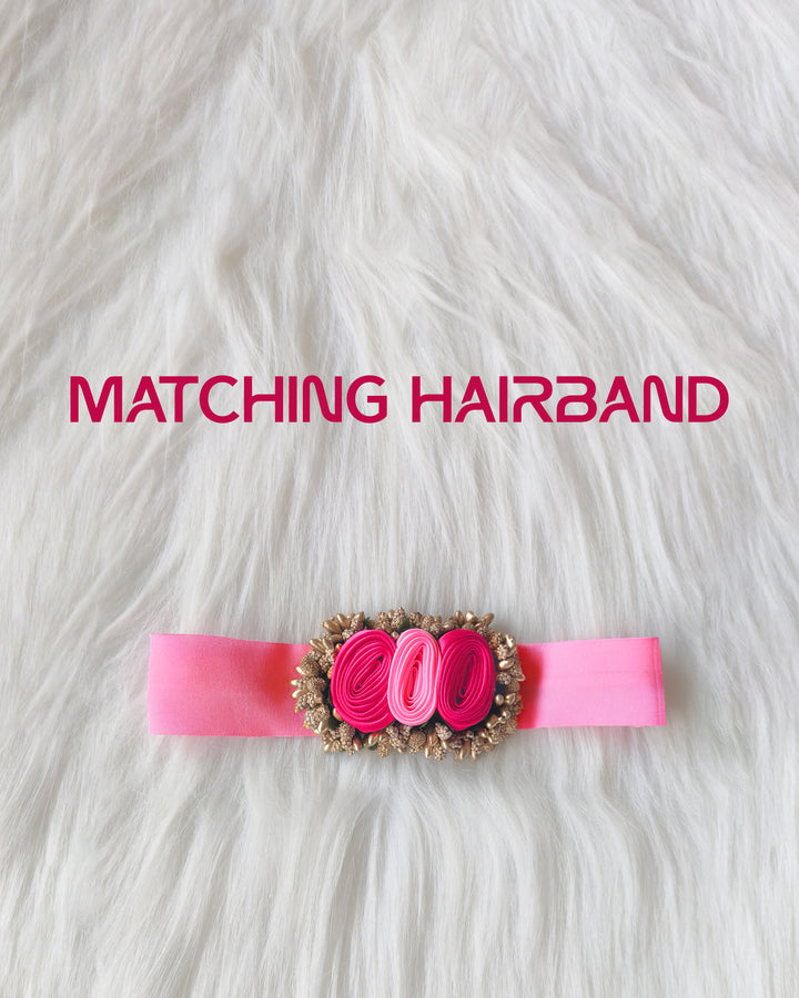 Baby Pink Rany Pink Handwork Frock, Baby Girls Birthday Dress, Designer Partywear Frock, Flower Dress for Baby Girl