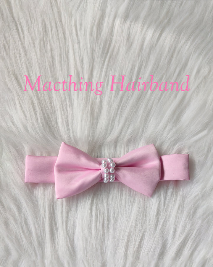 Baby pink silky satin baby girl birthday dress, western style frock, box pleated party wear, kids birthday dress for girls