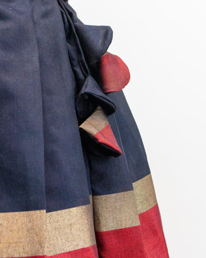 black banarasi cotton lehenga for baby girls, traditional border kids dress, baby girl birthday lehenga, festive outfit for toddlers, premium designer kids wear