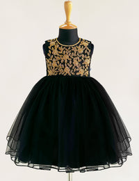 Black Heavy Handwork Party Frock for Baby Girl – Stanwells Kids