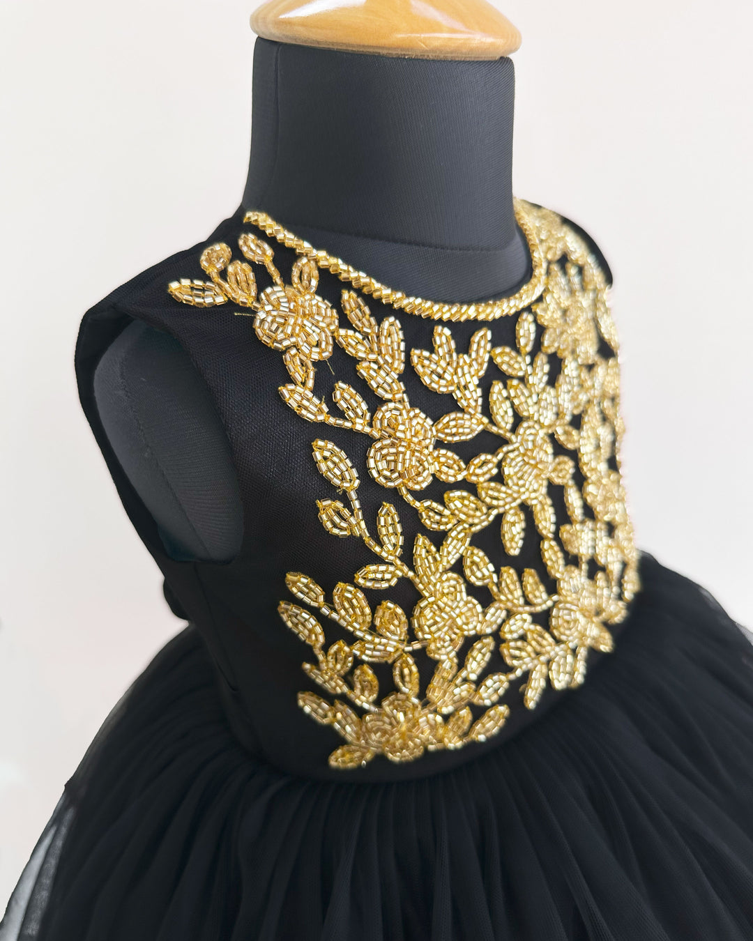 "Black shade handworked partywear frock, baby girls birthday dress, elegant party dress"