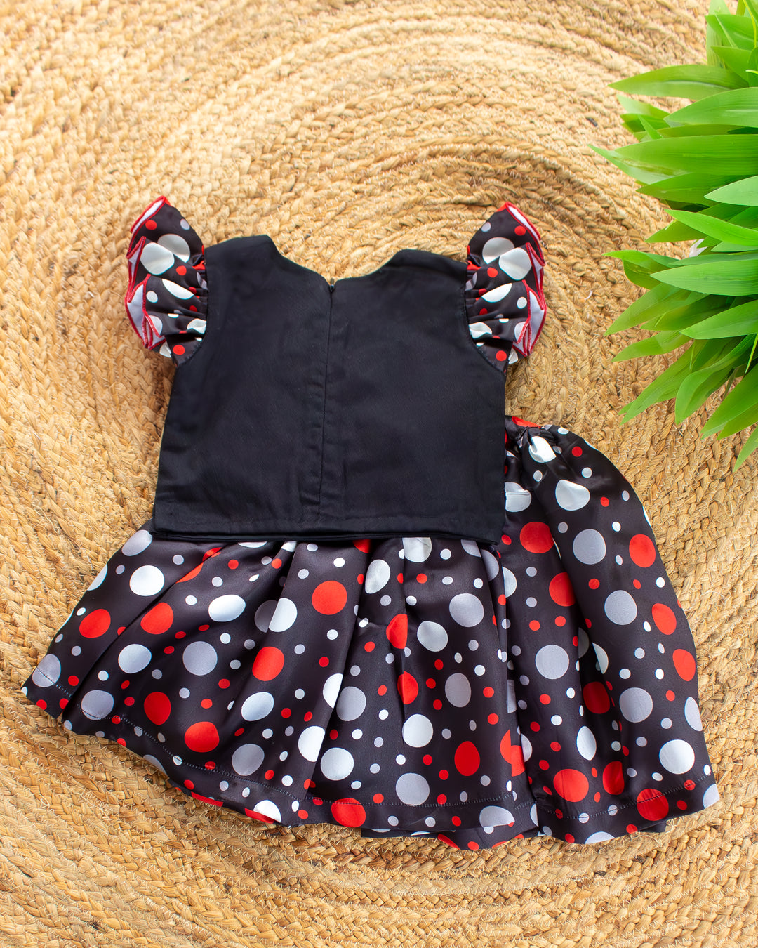 Black &amp; red polka party wear skirt &amp; top set for baby girl – Stanwells Kids