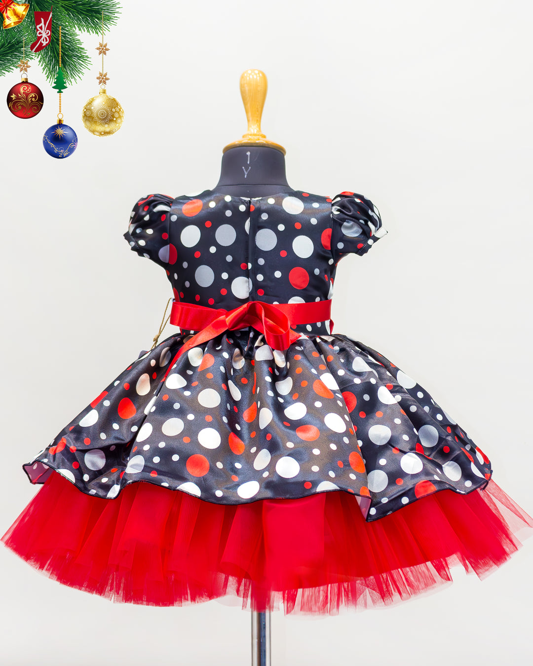 baby girls birthday dress, black satin frock, Christmas frock for kids, printed satin partywear dress, festive outfit for girls, toddler party dress, elegant kids frock, soft satin birthday dress, baby girl Christmas outfit