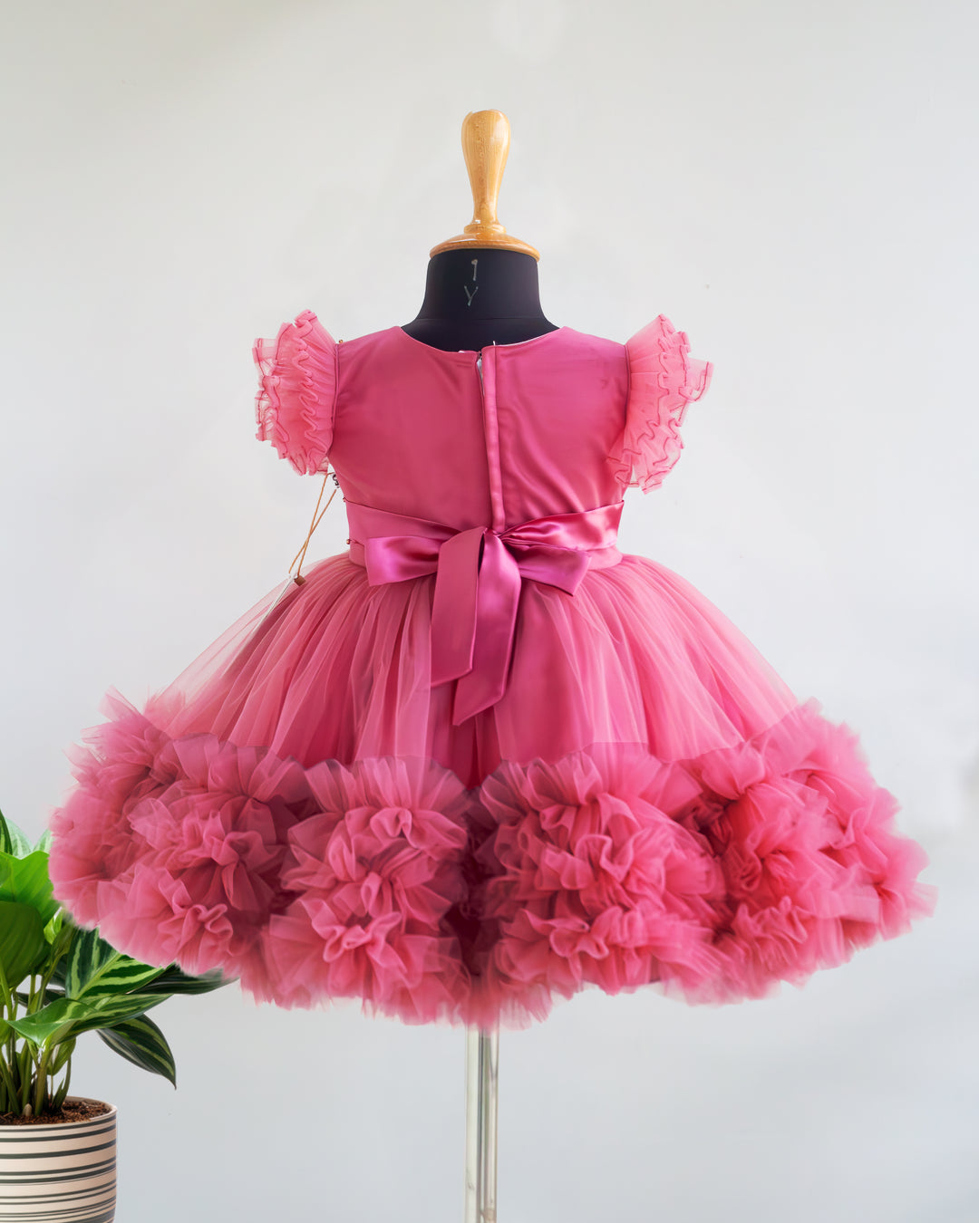 Blush pink heavy handwork birthday frock full look for baby girl – Stanwells Kids