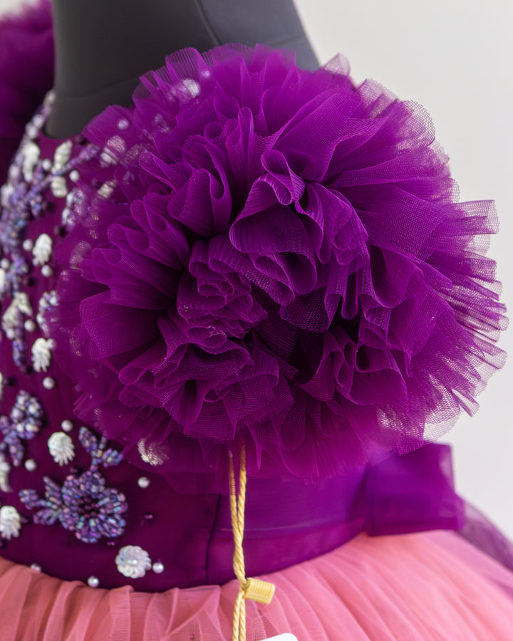 Purple Party Frock Heavy Embellishment for Baby Girl – Stanwells Kids