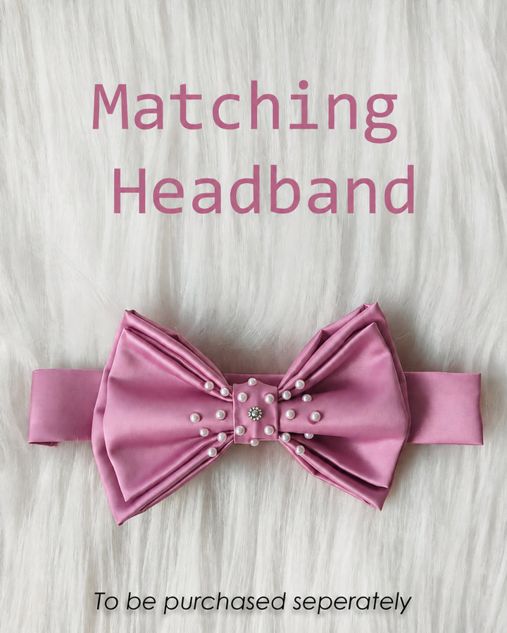 Blush Pink Handwork Bow Frock – Party Wear for Baby Girls – Stanwells Kids