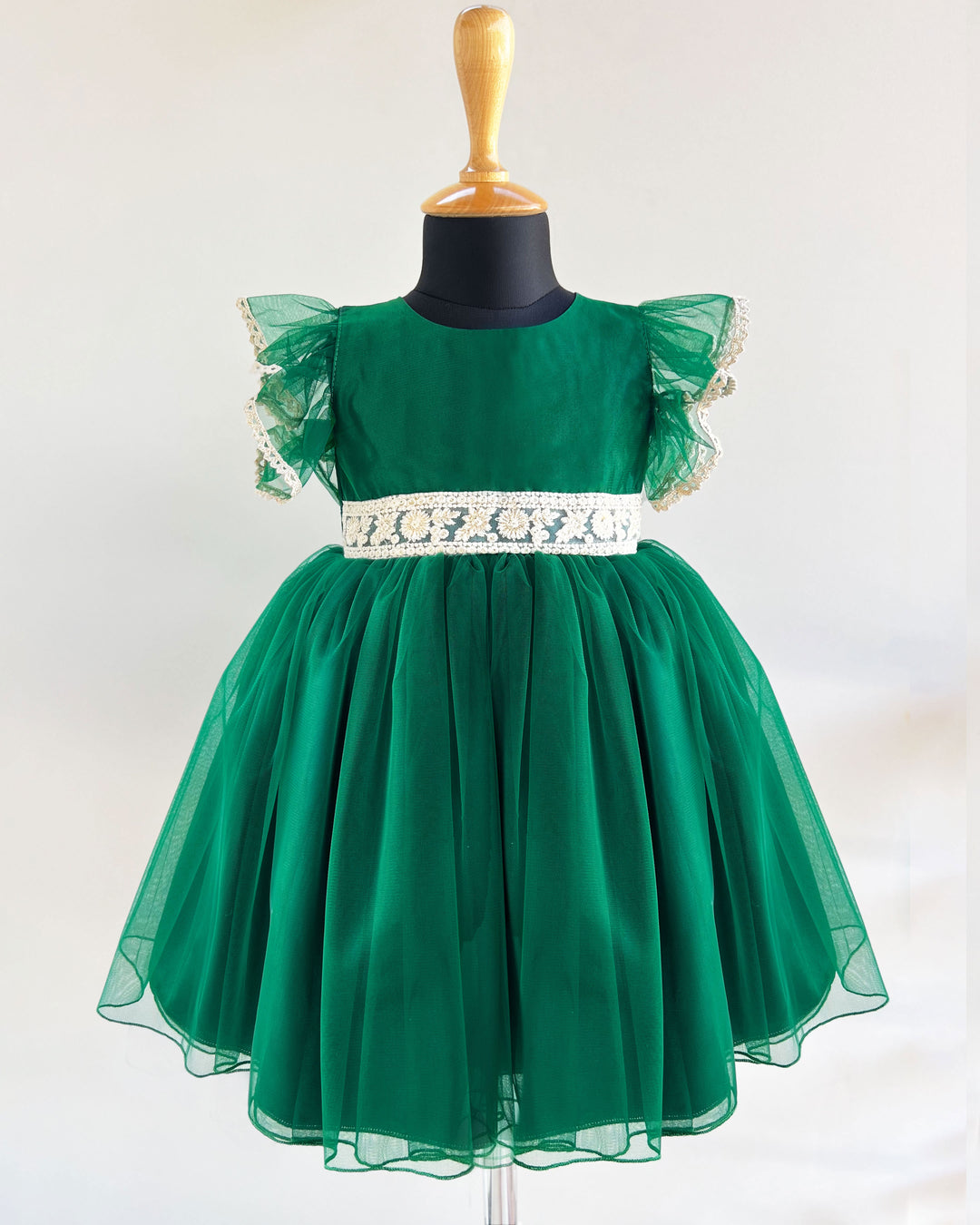 Bottle Green Baby Girl Birthday Dress | Party Wear Frock for Kids Stanwells Kids Bottle Green Baby Girl Birthday Dress | Party Wear Frock for Kids Stanwells Kids