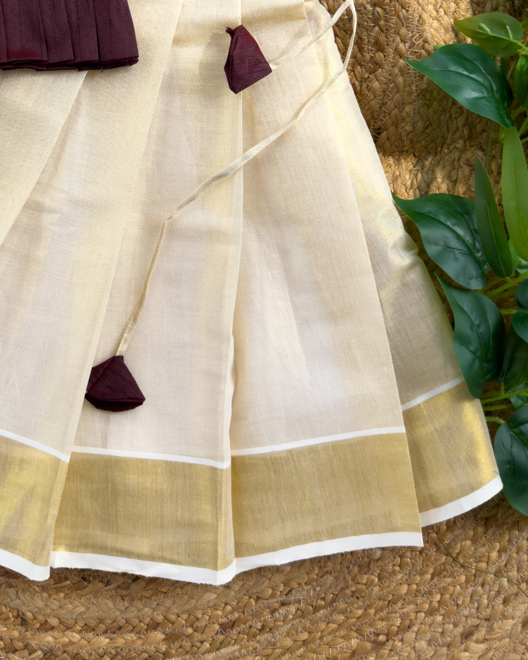 Burgundy Kerala lehenga choli full look for baby girl – Stanwells Kids