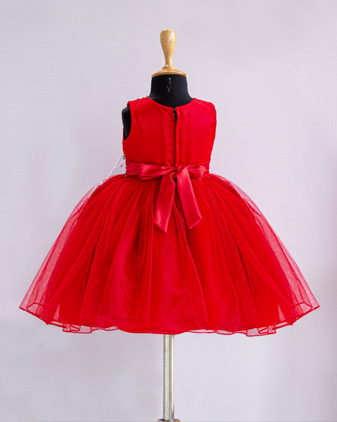 "Chilly Red Handwork Partywear Frock for Baby Girls, Elegant Birthday Dress, Stylish Baby Girls Outfit, Special Occasion Party Dress, Kids Fashionable Frock"

