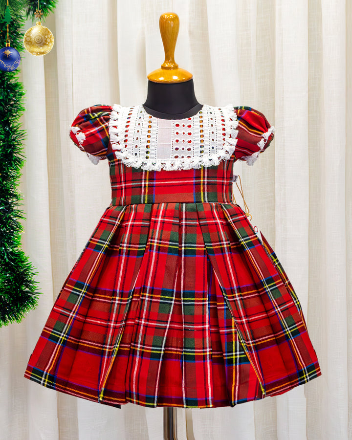 baby girls birthday dress, Christmas cotton check frock, kids partywear dress, cotton checks dress for girls, toddler party dress, comfortable festive frock, baby girl outfit, girls birthday outfit, Xmas dress for kids, Indian shipping birthday dress