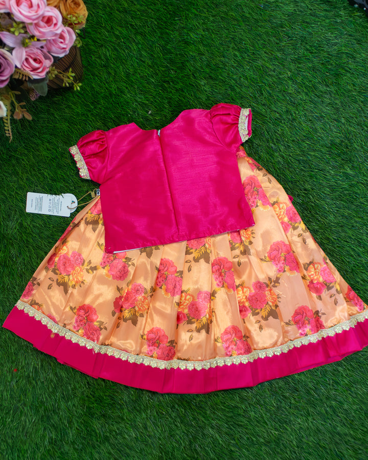 Coral Floral Print Ethnic Lehenga for Baby Girl – Stanwells Kids