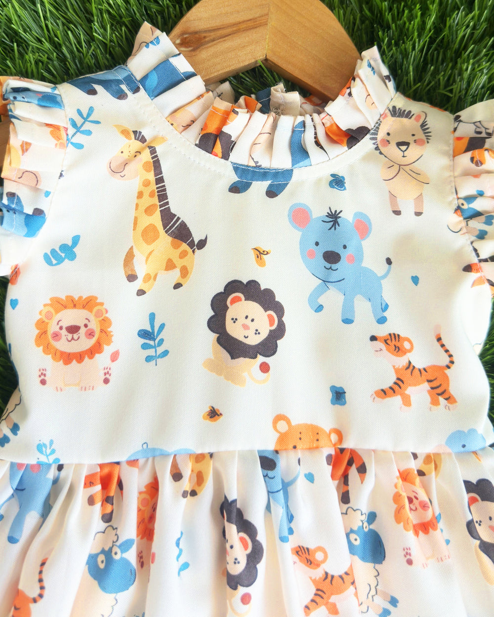 Lion printed rayon birthday dress for baby girls

Cute casual frock for toddlers

Animal print dress for baby girls

Soft rayon kids wear frock

Birthday outfit for girls 6M–8Y

Comfortable summer dress for baby girls

Stanwells Kids casual printed frock