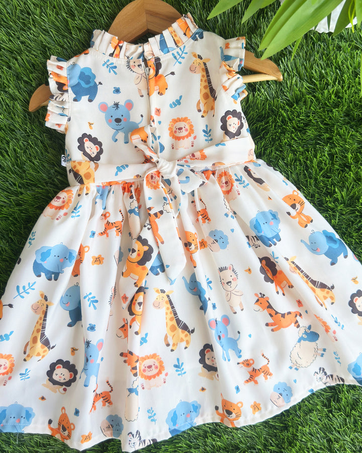 Lion printed rayon birthday dress for baby girls

Cute casual frock for toddlers

Animal print dress for baby girls

Soft rayon kids wear frock

Birthday outfit for girls 6M–8Y

Comfortable summer dress for baby girls

Stanwells Kids casual printed frock