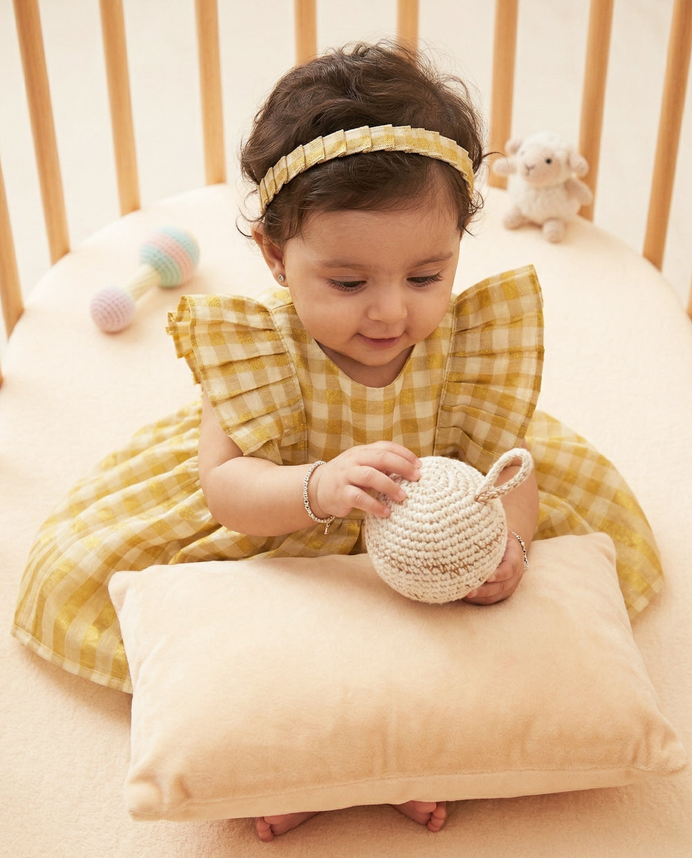 baby girl cream gold kerala frock birthday dress
traditional kerala check frock baby girl festive wear
cream gold frill frock kids ethnic dress
baby girl birthday dress kerala style frock
check pattern baby girl party wear frock