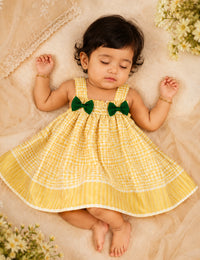 Cream Green Newborn Frock for Baby Girl – Stanwells Kids