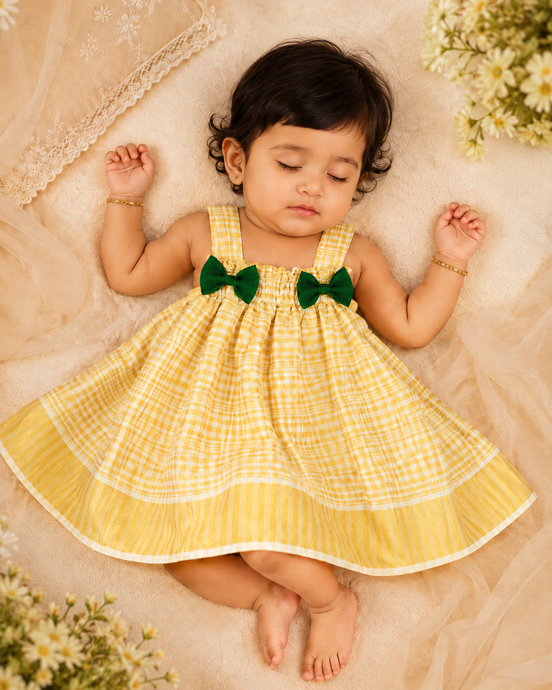 Cream Green Newborn Frock for Baby Girl – Stanwells Kids