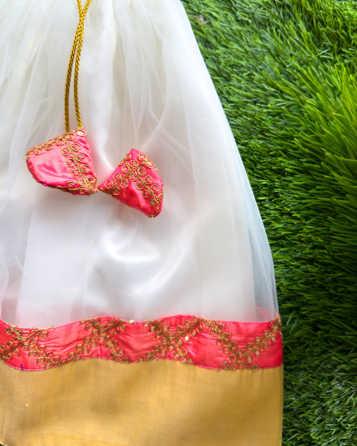Cream peach lehenga choli for baby girls, sequin embroidered ethnic birthday dress, baby girls festive lehenga choli, kids traditional partywear dress