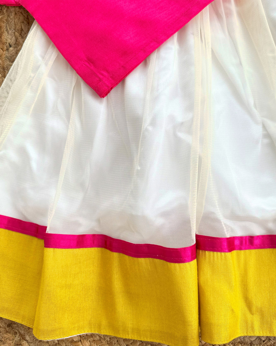 Kerala traditional lehenga choli for baby girl

cream pink birthday lehenga for kids

baby girls Kerala festive dress

ethnic lehenga choli for toddlers

Stanwells Kids Kerala lehenga outfit