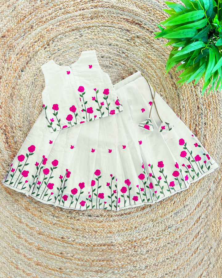 cream pink baby girl birthday dress, lehenga choli for kids, baby girls party wear dress, traditional kids lehenga