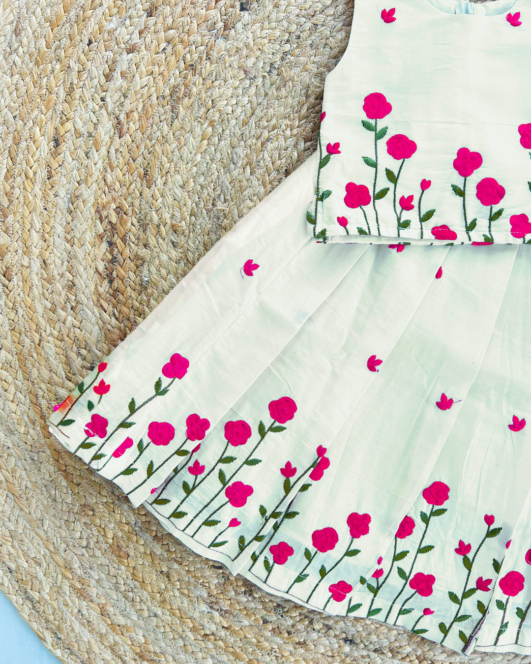 Cream Pink Baby Girl Birthday Dress, Party Wear Lehenga Choli, Kids Birthday Outfit