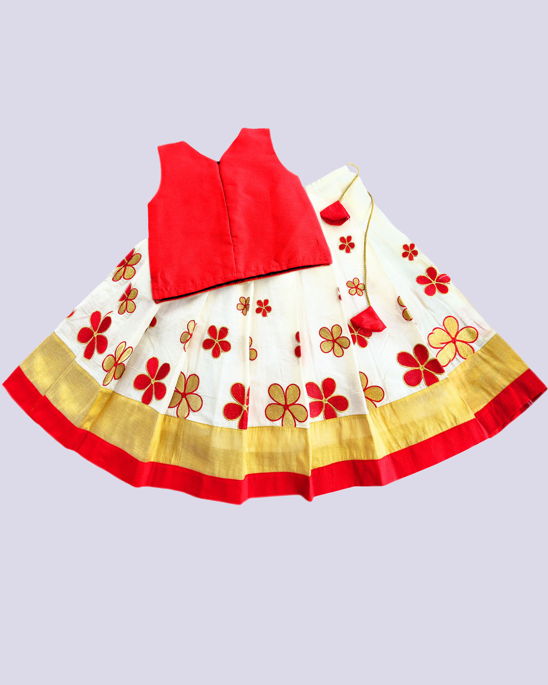 Baby girls' birthday dress with elegant design and vibrant colors.