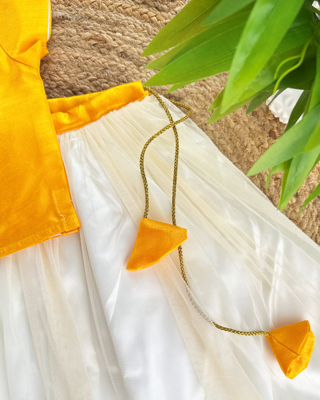 Cream and yellow Kerala combo dress for baby girls, traditional birthday frock, ethnic wear for kids, Kerala frock, Stanwells Kids ethnic collection