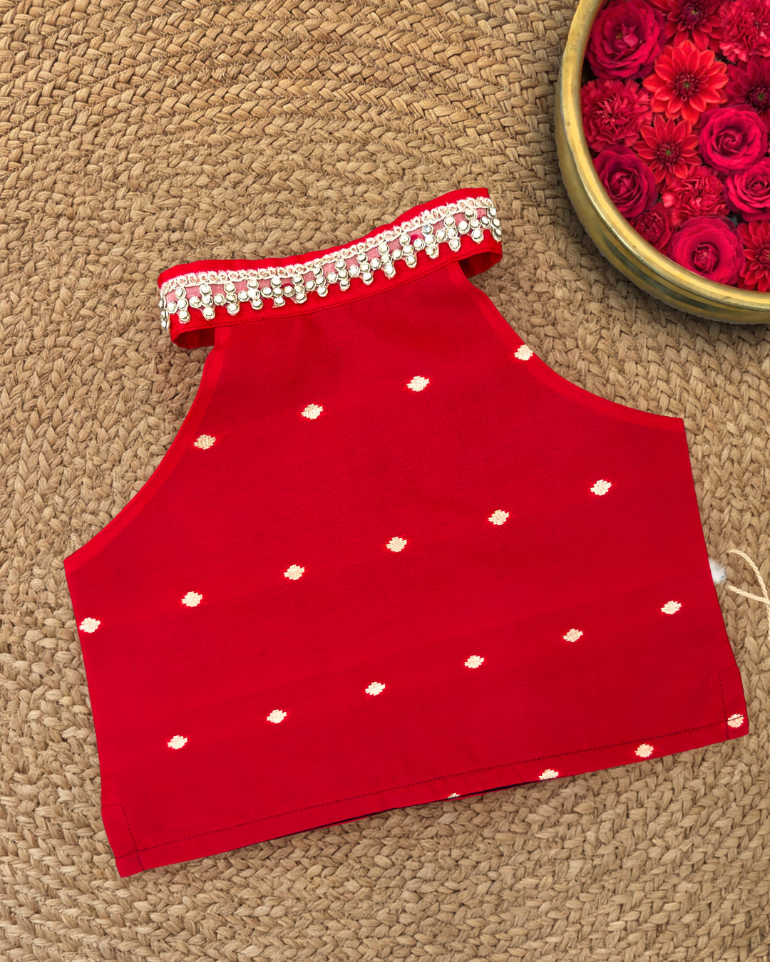 Classic ethnic silhouette dark green red lehenga choli for girls – Stanwells Kids