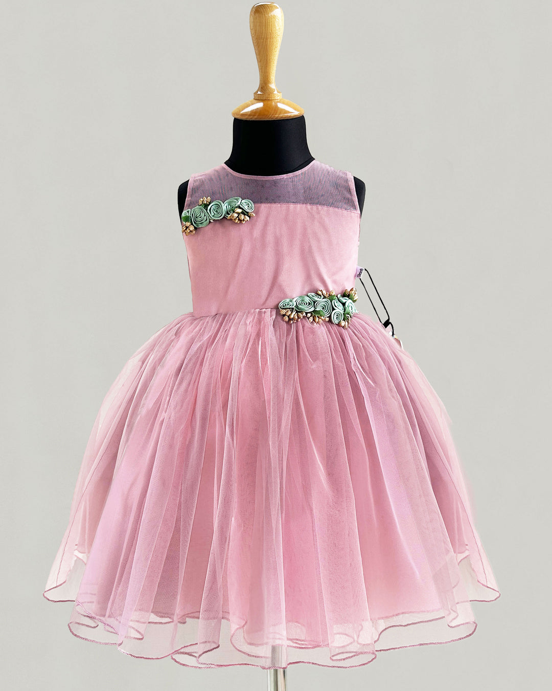 Dust Pink Frock Baby Girl Birthday Party Dress