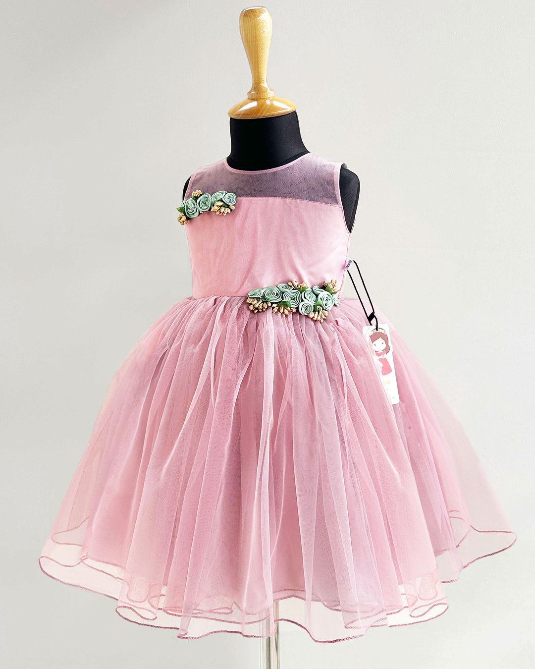 Dust Pink Frock Baby Girl Birthday Party Dress