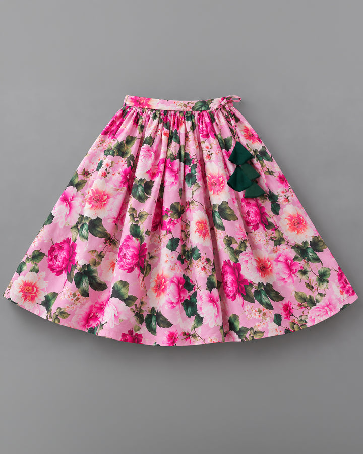 Dustpink Floral Chinon Lehenga Zipper Back for Toddler – Stanwells Kids