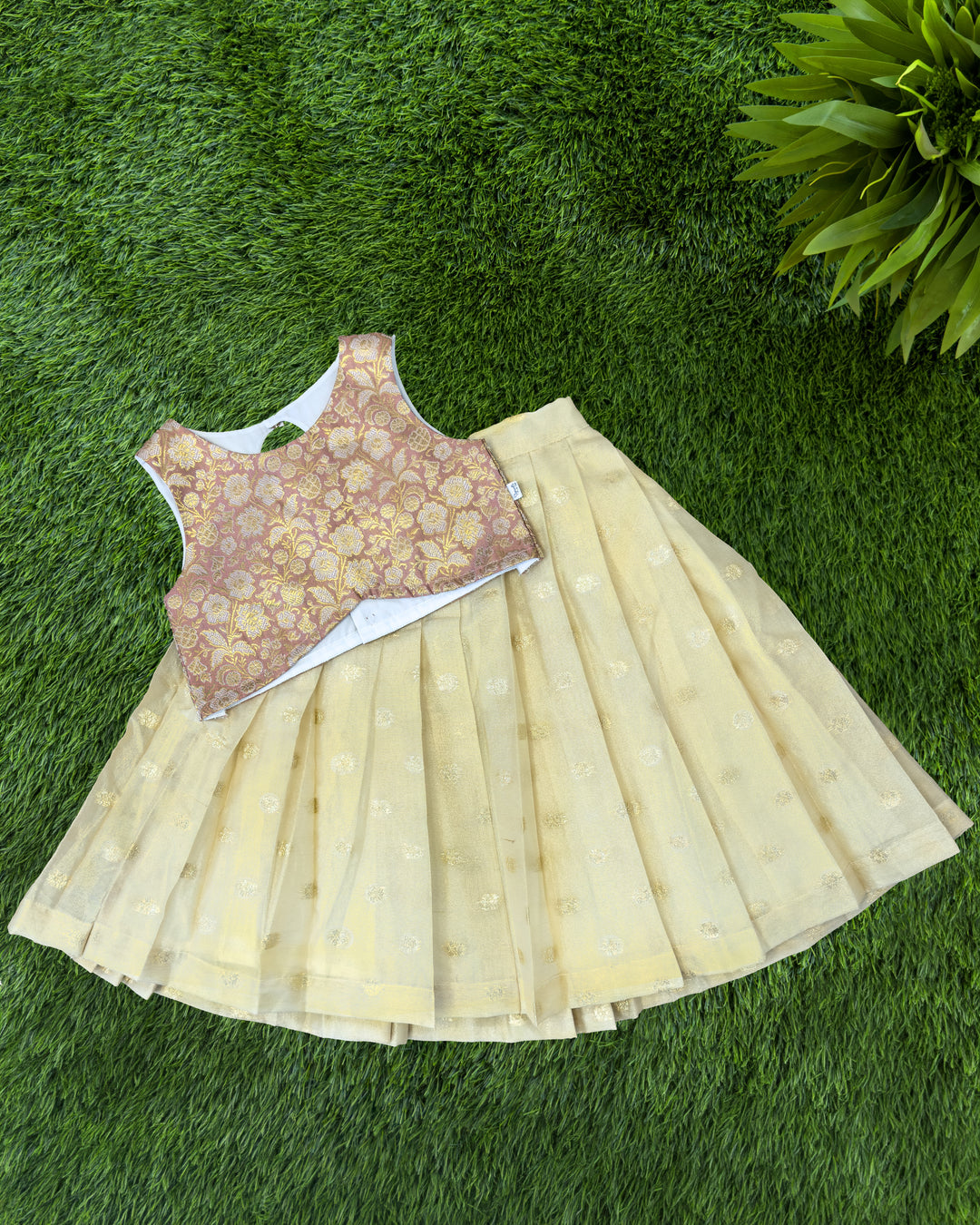 Golden peach lehenga birthday dress for baby girl
Baby girl silk lehenga in golden peach shade for birthdays
Golden peach party wear lehenga dress for baby girls
Baby girl traditional silk lehenga birthday outfit
Premium golden peach silk lehenga for baby girl celebrations