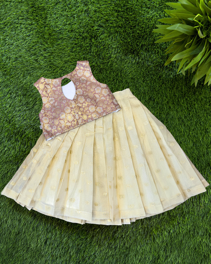 Golden peach lehenga birthday dress for baby girl
Baby girl silk lehenga in golden peach shade for birthdays
Golden peach party wear lehenga dress for baby girls
Baby girl traditional silk lehenga birthday outfit
Premium golden peach silk lehenga for baby girl celebrations