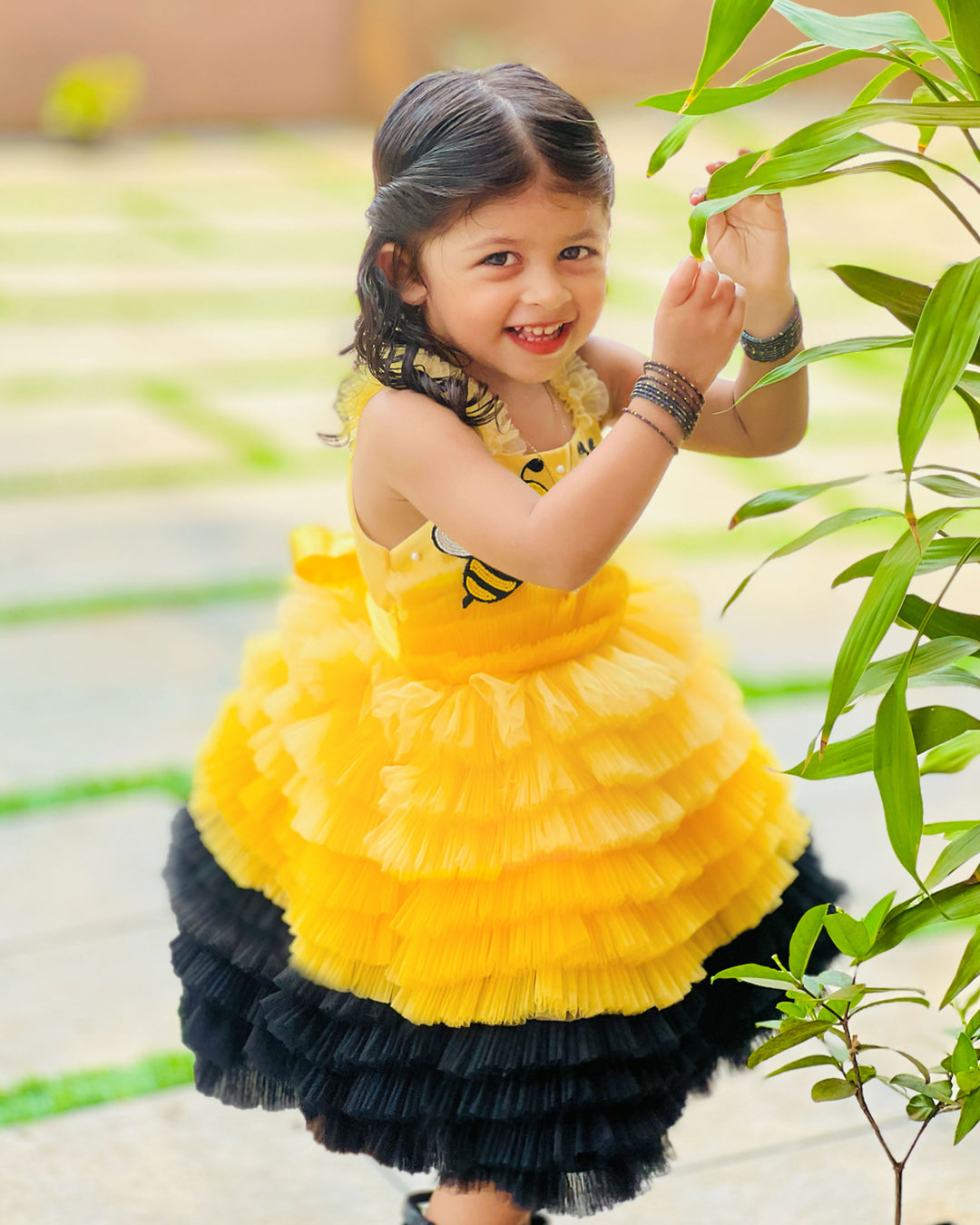 Baby Girl Birthday Dress Yellow & Black Honey Bee Party Frock Stanwells Kids Baby Girl Birthday Dress Yellow & Black Honey Bee Party Frock Stanwells Kids
