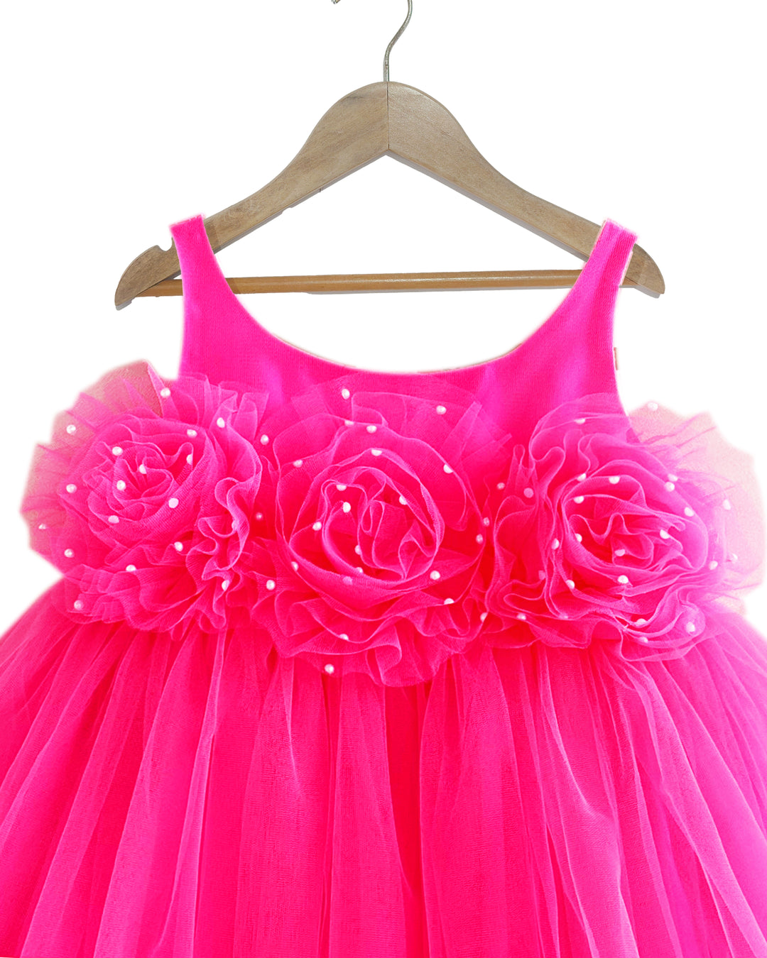 Hot Pink shade Baby-Girls Flower Frock