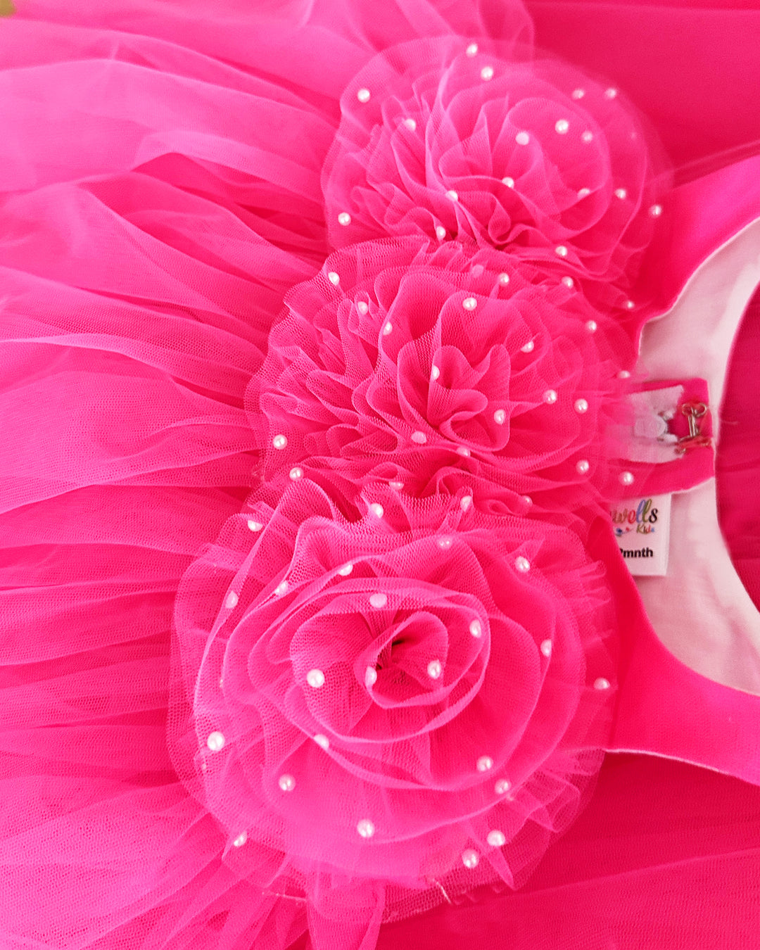 Hot Pink shade Baby-Girls Flower Frock