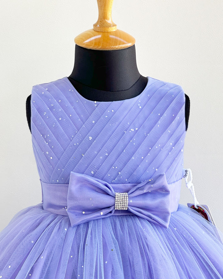 Lavender glitter baby girls party frock - perfect birthday dress