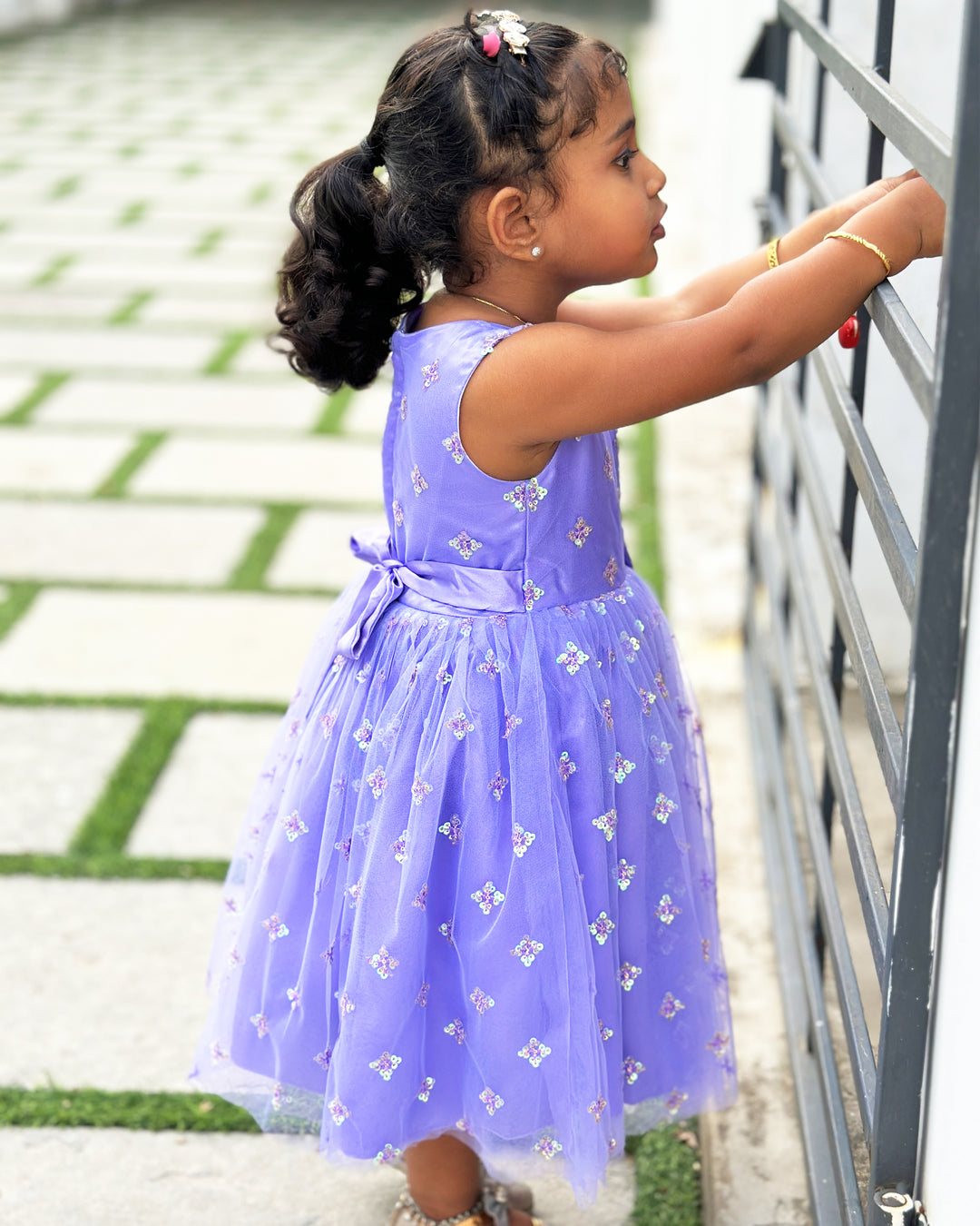 Lavender sequin embroidery frock for baby girls

Partywear birthday dress for toddlers

Elegant lavender birthday frock for girls

Sequin embellished dress for kids

Baby girls festive wear frock

Stanwells Kids lavender party dress

Designer sequin birthday outfit for baby girls