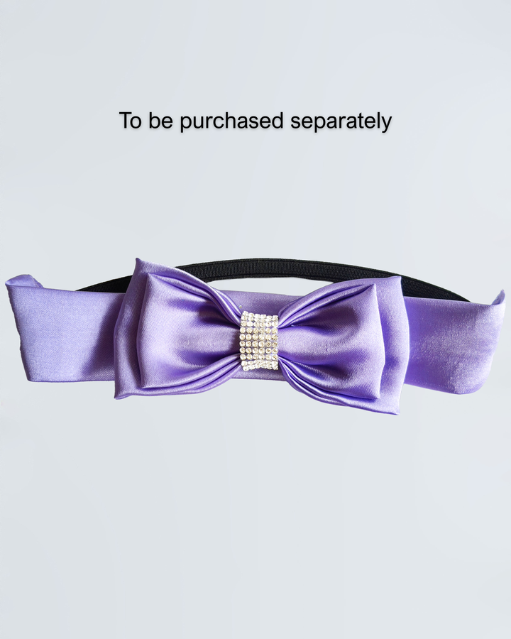 Lavender pleated thread embroidery bow birthday dress for baby girls