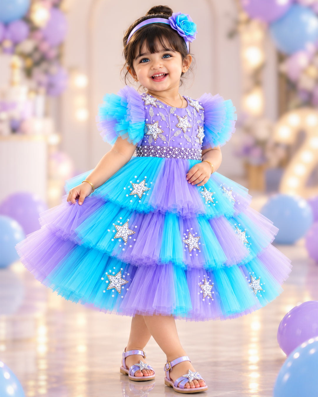 Nakshatra Theme Step-Design Skirt Frock for Baby Girl – Stanwells Kids