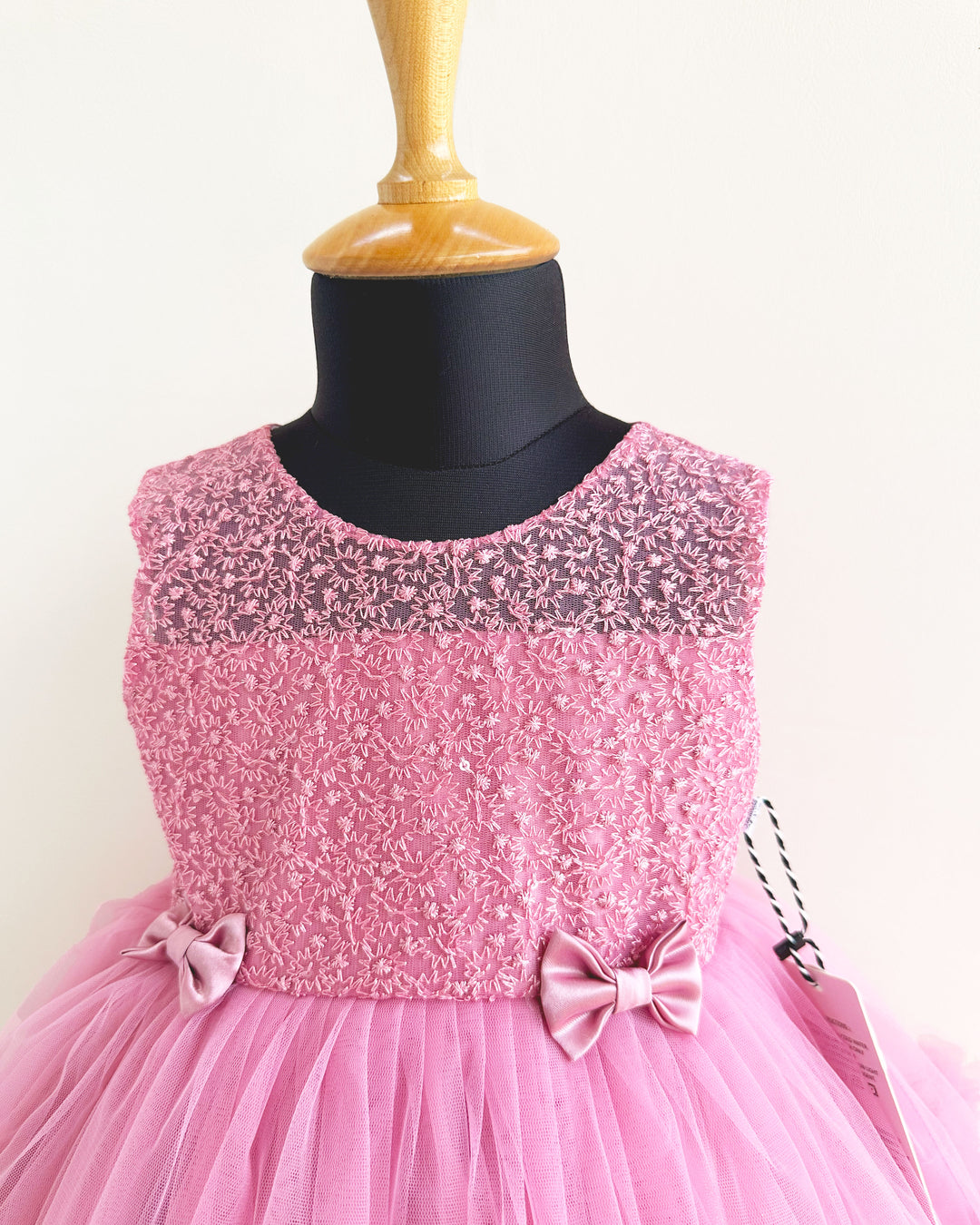 Light Peach Shade Embroidery Party wear Ruffles Birthday frock