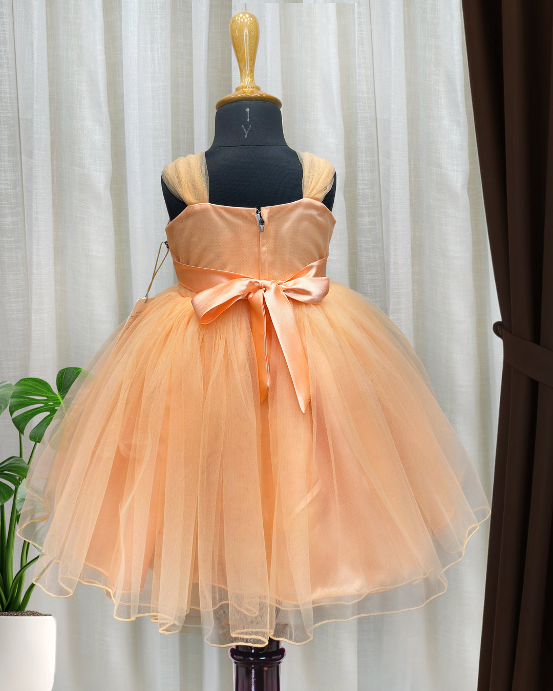 Light Peach Sequins Birthday Dress for Baby Girls | Premium Partywear Stanwells Kids Light Peach Sequins Birthday Dress for Baby Girls | Premium Partywear Stanwells Kids
