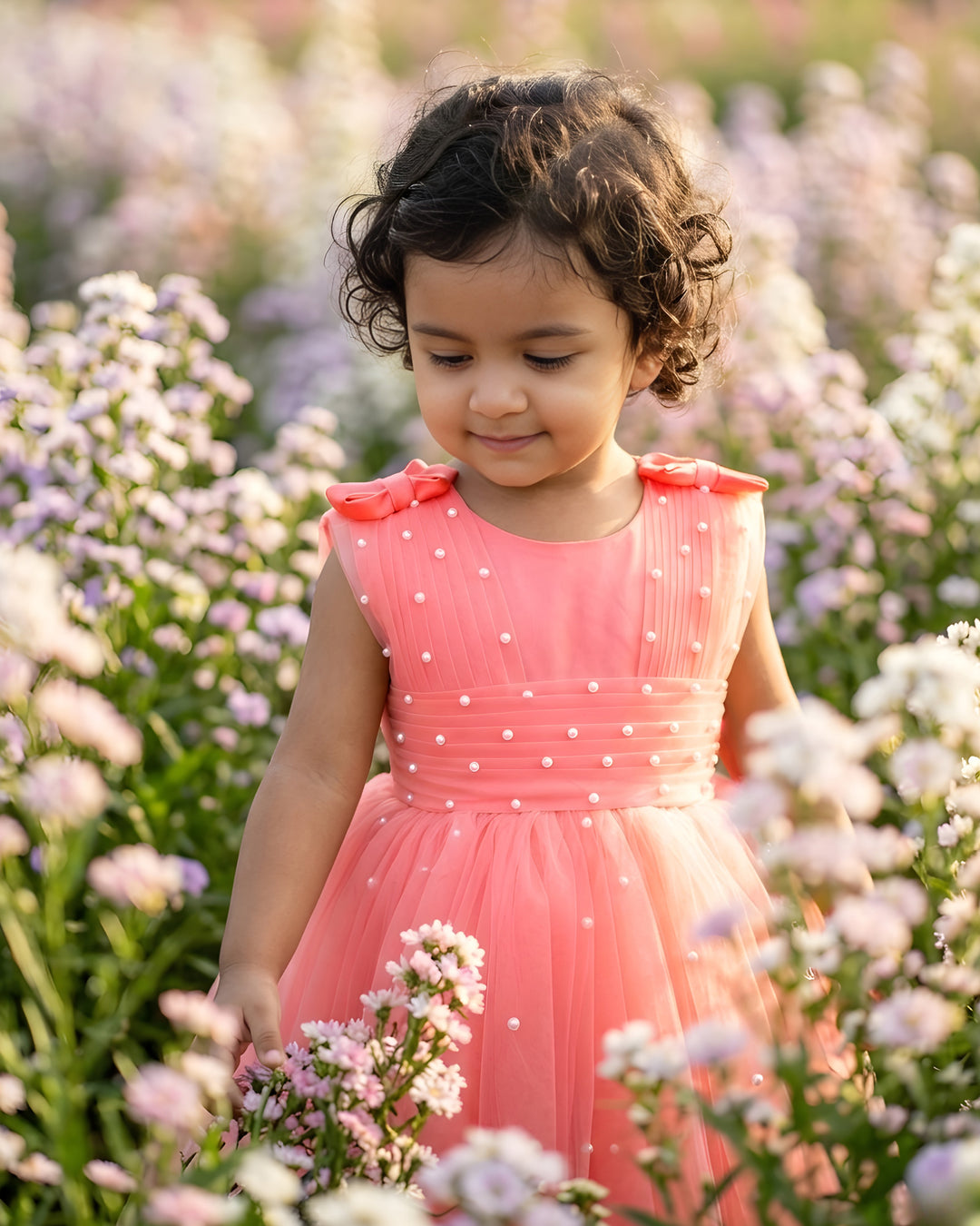 princess polly baby blue dress Light Peach Pearl Baby Girl Birthday Dress Party Frock – Stanwells Kids