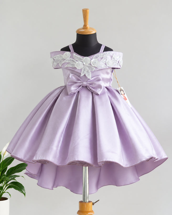 Lilac Lace Party Frock Flared Skirt for Toddler Girl – Stanwells Kids