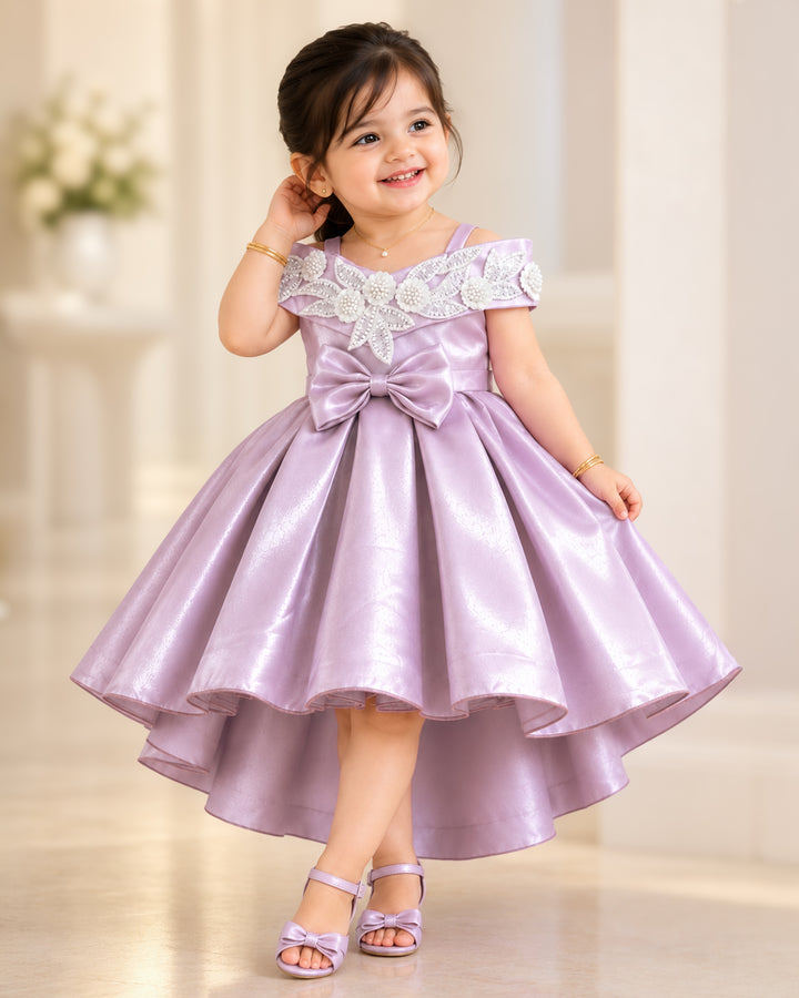 Lilac Lace Party Frock Flared Skirt for Toddler Girl – Stanwells Kids