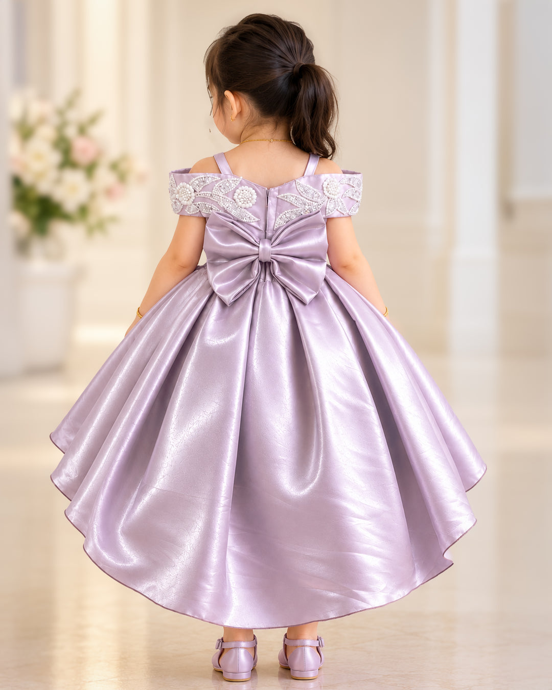 Lilac Lace Party Frock Flared Skirt for Toddler Girl – Stanwells Kids